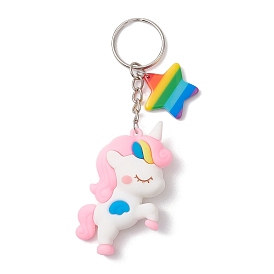 Брелок с подвеской из смолы, с железными кольцами для ключей