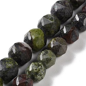 Natural Dragon Blood Beads Strands, Star Cut Round Beads