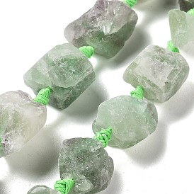 Raw Rough Natural Fluorite Agate Beads Strands, Nuggets