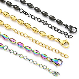 PVD Vacuum Plating 304 Stainless Steel Oval Link Chain Necklaces