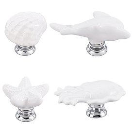 4 сумки 4 стили фарфоровые ручки для ящиков, с выводом из цинкового сплава и железным винтом, для дома, кабинет, шкаф и комод