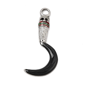 304 Stainless Steel Enamel Pendants, Machete Charms, Platinum
