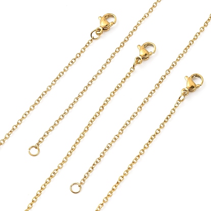 10Pcs 304 Stainless Steel Cable Chain Necklaces Set for Men Women