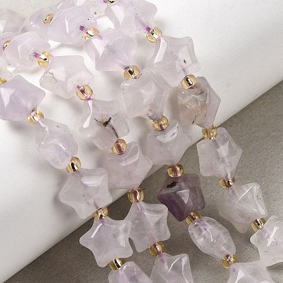 Природный аметист нитей бисера, звезда, с бисером