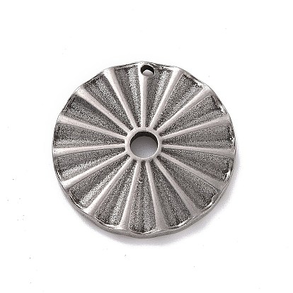 Pendentifs en acier inoxydable, plat rond