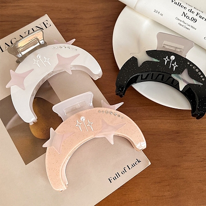 Заколки для волос в форме когтей из ацетата целлюлозы, Луна и звезды