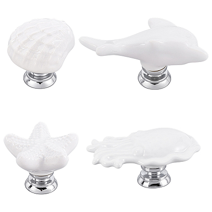 4 сумки 4 стили фарфоровые ручки для ящиков, с выводом из цинкового сплава и железным винтом, для дома, кабинет, шкаф и комод