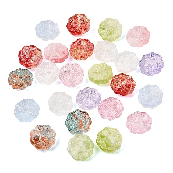 Transparent Handmade Lampwork Beads, Rose Flower