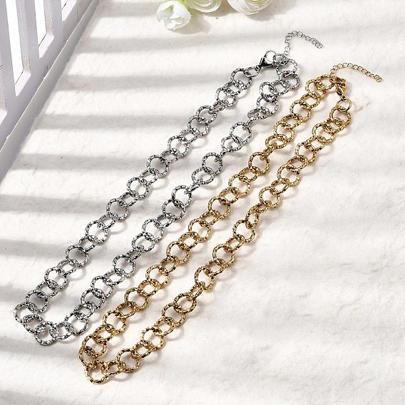 12мм женские 304 цепочки из нержавеющей стали с текстурированными звеньями