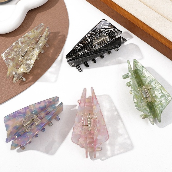 Заколки для волос в форме когтей из ацетата целлюлозы, аксессуары для волос для женщин и девочек, треугольные