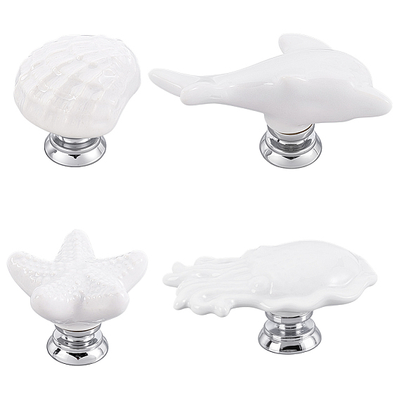 4 сумки 4 стили фарфоровые ручки для ящиков, с выводом из цинкового сплава и железным винтом, для дома, кабинет, шкаф и комод