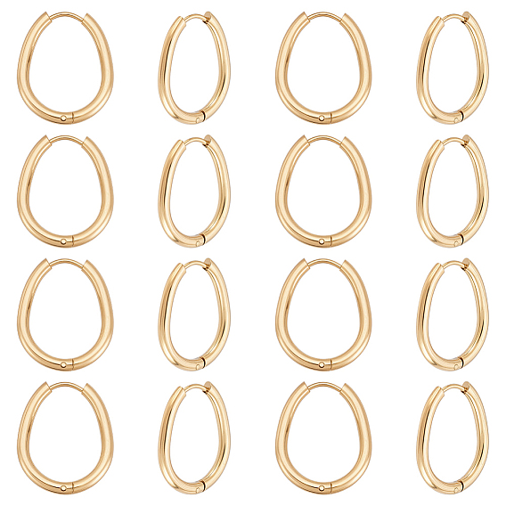 16серьги-кольца из нержавеющей стали с ионным покрытием (IP), 304 Игла из нержавеющей стали и 201 кольца из нержавеющей стали, слеза