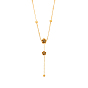 304 Stainless Steel Lariat Necklaces, Cable Chains Necklaces for Women, Rose Flower, Ion Plating(IP), Long-Lasting Plated