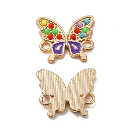 Alloy Enamel Connector Charms, with Colorful Synthetic Turquoise, Butterfly Links