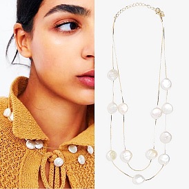Collier de perles chic avec un design de serrure unique - parfait pour les accessoires de mode pour femmes !
