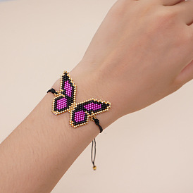 Женский браслет-бабочка из бисера ручной работы в стиле бохо в минималистском стиле