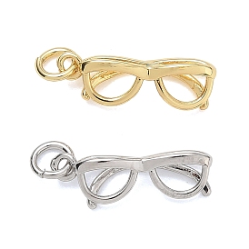 Rack Plating Brass Pendants, Glasses Charms, Cadmium Free & Lead Free, Long-Lasting Plated