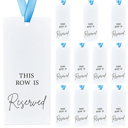 12шт. бумажная табличка с указанием зарезервированного места, с полиэфирной лентой 12 шт., прямоугольные