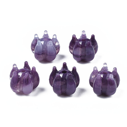 Acrylic Beads, Imitation Gemstone Style, Flower