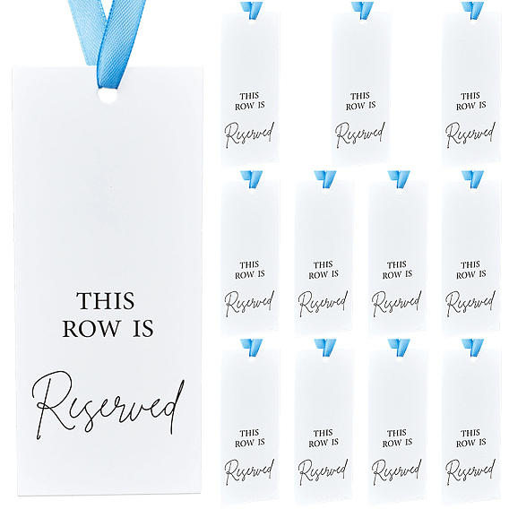 12шт. бумажная табличка с указанием зарезервированного места, с полиэфирной лентой 12 шт., прямоугольные