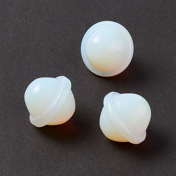 Perles opalite, sans trou, forme de saturne