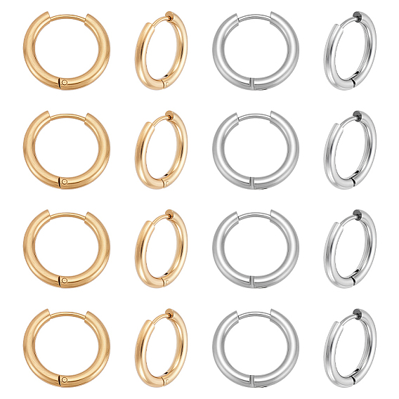 32 шт. 2 цвета 202 серьги-кольца из нержавеющей стали, гипоаллергенные серьги, с 316 хирургическими штифтами из нержавеющей стали
