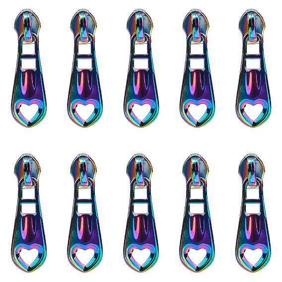 14шт. полое сердце из цинкового сплава головка молнии замена, бегунок с язычками молнии, для чемодана своими руками, пакет, одежда