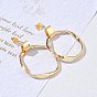 Pendientes colgantes de latón para mujer, rondo