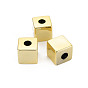 UV Plating Acrylic European Large Hole Beads, Cube