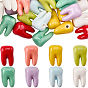 48Pcs 8 Colors Handmade Porcelain Beads, Tooth Shape, Bright Glazed Porcelain