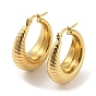 Ion Plating(IP) 304 Stainless Steel Croissant Hoop Earrings for Women