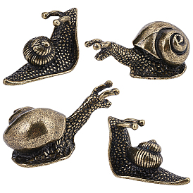 4Pcs 2 Styles Alloy Snail Display Decorations, for Home Office Desk Decoration