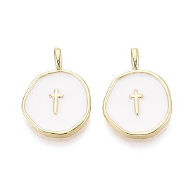 Латунь эмаль подвески, самородки с амулетами в виде крестов, реальный 16 k позолоченный