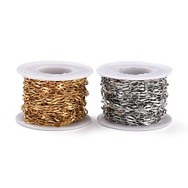 304 Stainless Steel Cable Chains, with Spool, Soldered