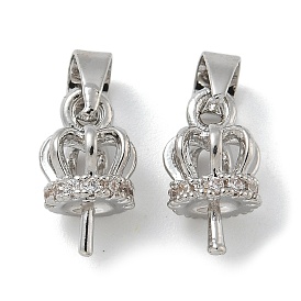 Корона латунные микропаве кубические цирконии штифты-подвески, за половину пробурено бисера, долговечный