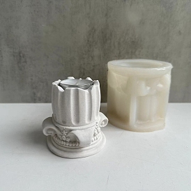 Silicone Roman Pillar Candle Holder Molds, Resin Plaster Cement Casting Molds