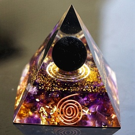 Resin Orgonite Pyramids with Ball, Craft Healing Pyramids, for Spirits Lift Stress Relief