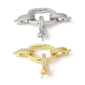 Латунный паве из прозрачного кубического циркония с застежками, без свинца и без кадмия, долговечный, стойки покрытие, овальные