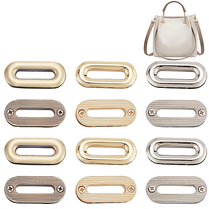 12шт. 3 цвета сплав ввинчивающаяся люверсная втулка фурнитура, для изготовления пакетов, овальные