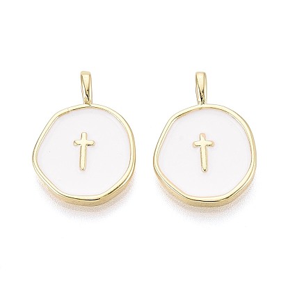 Латунь эмаль подвески, самородки с амулетами в виде крестов, реальный 16 k позолоченный