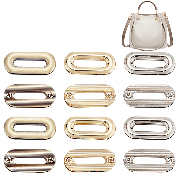 12шт. 3 цвета сплав ввинчивающаяся люверсная втулка фурнитура, для изготовления пакетов, овальные