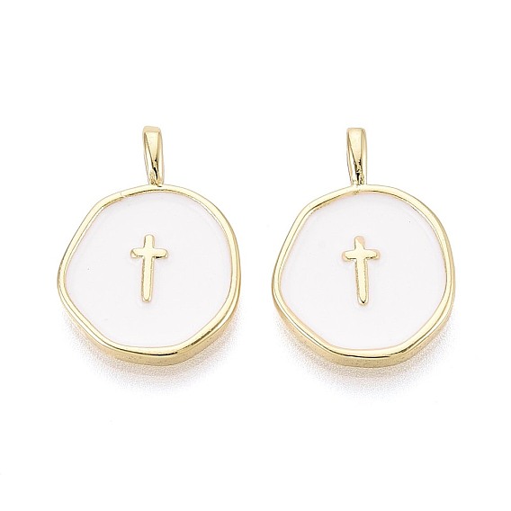 Латунь эмаль подвески, самородки с амулетами в виде крестов, реальный 16 k позолоченный