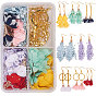 DIY Earring Making, with Iron Flower Big Pendants, Linking Rings, Tibetan Style Bar Links, Iron Jump Rings and Brass Earring Hooks