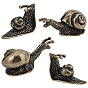 4 pièces 2 styles décorations d'escargot en alliage, pour la décoration de bureau à domicile