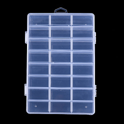 Plastic Bead Storage Containers, 24 Compartments, Rectangle