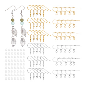 80 шт. 4 стиль 304 французские крючки из нержавеющей стали с катушкой и шариком, провод уха, с 100 пластиковыми ушными гайками