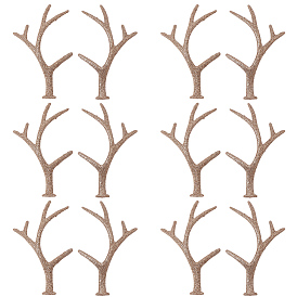 12шт. смоляные рога снеговика рука ветка, с блеском порошок, Рождественские аксессуары для изготовления снеговика