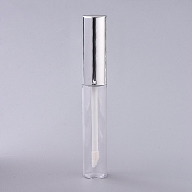 Пластиковые пустые контейнеры для глазури для губ, многоразовые флаконы для блеска для губ, с крышкой и кистью