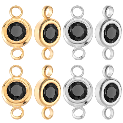 20 шт. 2 цвета 304 звенья/соединители из нержавеющей стали с кристальными стразами, плоско-круглые