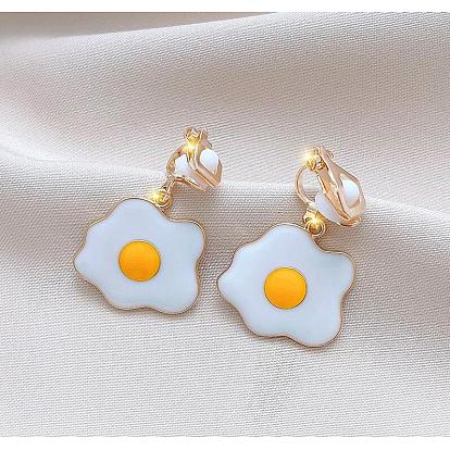 Клипсы из эмали и сплава, яйцо, золотые